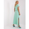 Mintové maxi šaty s rozparkom