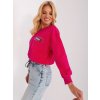 Fuchsiová crop top mikina