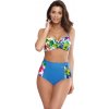 Svetlomodré bikiny s tropickým vzorom a vysokým spodkom Madison Surf