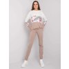 Béžovo-biela dámska tepláková súprava s kvetmi