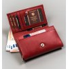 Peterson Červená hladká kožená peňaženka Y317