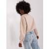 Béžová crop mikina na zaväzovanie