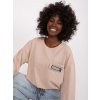 Béžová crop mikina na zaväzovanie