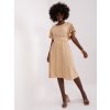 Béžové elegantné šaty s pásikom