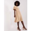 Béžové elegantné šaty s pásikom
