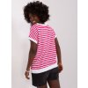 Bielo-ružové pruhované tričko