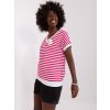 Bielo-ružové pruhované tričko