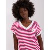 Bielo-ružové pruhované tričko