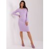Svetlofialové šaty so zipsom a dlhým rukávom
