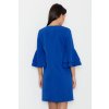 (Veľ. XL) Modré voľné šaty so zdobenými rukávmi