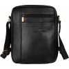 Peterson Čierna kožená messenger taška