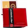 Peterson Červená malá kožená peňaženka bez zapínania Y402