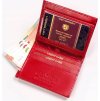 Peterson Červená malá kožená peňaženka bez zapínania Y400