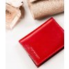 Peterson Červená malá kožená peňaženka bez zapínania Y400