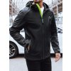 Čierna softshell bunda s kapucňou