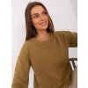 Olivový jednofarebný sveter