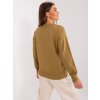 Olivový jednofarebný sveter