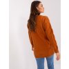 Tmavo oranžový sveter na gombíky