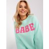 Mintová oversize mikina BABE