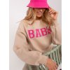 Svetlobéžová oversize mikina BABE