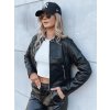 Čierna krátka koženková crop bunda CHIC STYLE