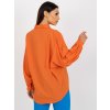 Oranžová dámska košeľa s naberanými rukávmi
