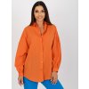 Oranžová dámska košeľa s naberanými rukávmi