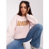 Svetloružová mikina s nápisom Amour