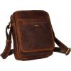 Peterson Hnedá kožená taška cez rameno