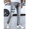 Sivé džínsové jogger nohavice so zipsami