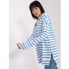 (Veľ. S/M) Bielo-modré pruhované tričko s golierom