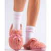Teplé ružové dámske šľapky