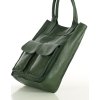 MARCO MAZZINI Tmavá-khaki shopper bag s vreckami