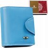 Svetlomodrá malá dámska kožená peňaženka Y408
