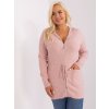 Svetloružový sveter so zipsom a kapucňou