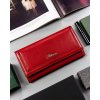 Peterson Červená veľká hladká kožená peňaženka Y438
