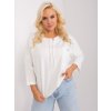 Biela asymetrická blúzka so šnúrkami a 3/4 rukávom