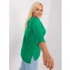 Zelená blúzka s potlačou a 3/4 rukávom