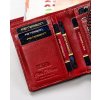Peterson Červená stredná kožená peňaženka s prešívaním Y443