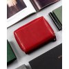 Peterson Červená stredná kožená peňaženka s prešívaním Y443