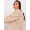 Béžová chlpatá kožúšková vesta