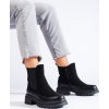 Čierne semišové členkové topánky