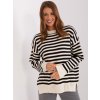 Čierno-smotanový pruhovaný sveter