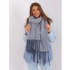 Bielo-modrá vzorovaný šál so strapcami