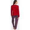 Červené kárované dámske vianočné pyžamo - Joyful