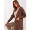 Hnedý mäkký kardigán s vreckami