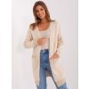 Svetlobéžový mäkký kardigán s vreckami (Veľkosť ONE SIZE)