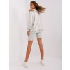 Svetlosivý komplet mikiny, topu a šortiek