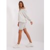 Svetlosivý komplet mikiny, topu a šortiek