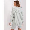 Svetlosivý trojdielny komplet šortiek, crop topu a mikiny